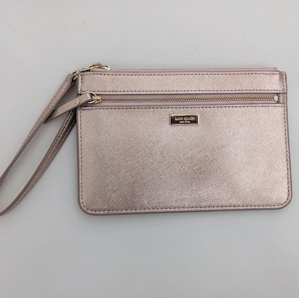 New? EXCELLENT Cond! Kate Spade New York Tinie Laurel Way Rose Gold Wristlet